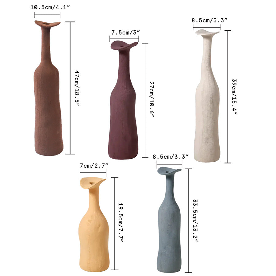 Moderne Morandi-Keramikvase | Schlankes, raffiniertes Akzentstück