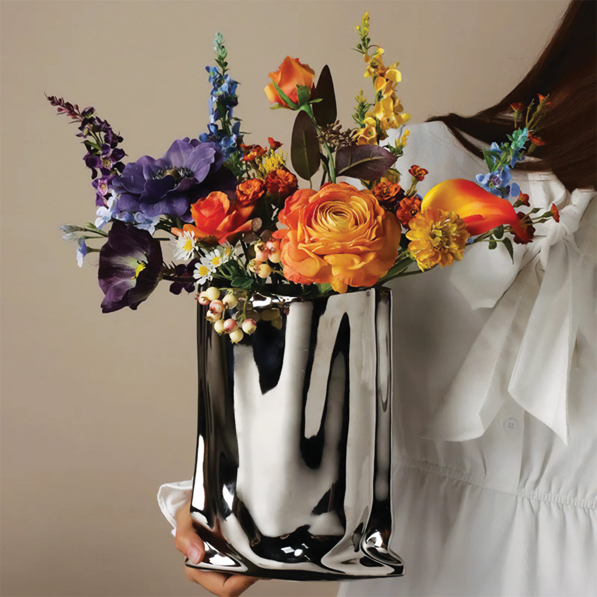 Gefaltete Blumenvase | Zeitgenössische Dekoration, Ideal für Jeden Raum