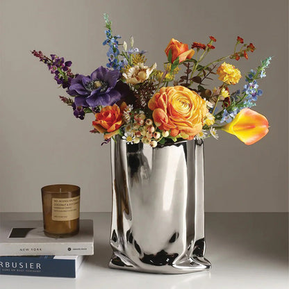 Gefaltete Blumenvase | Zeitgenössische Dekoration, Ideal für Jeden Raum