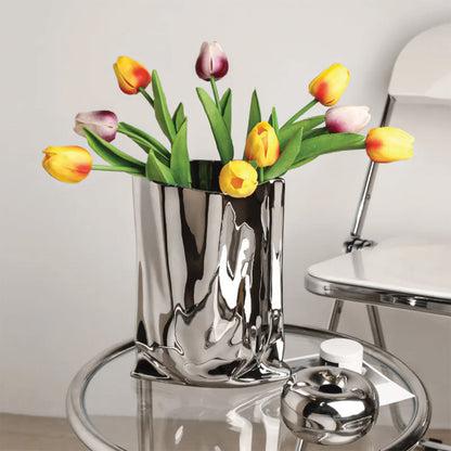 Gefaltete Blumenvase | Zeitgenössische Dekoration, Ideal für Jeden Raum