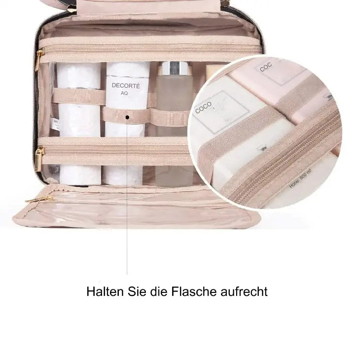 Große Kosmetiktasche mit viel Platz - überall organisiert bleiben