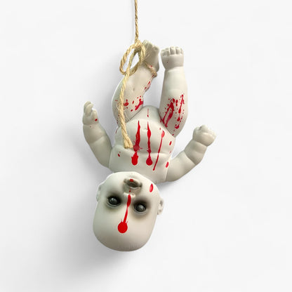 Schwebende Gespensterbabypuppe - Gruselige Deko für Halloweenhof