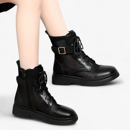 Talia | Netzstiefel mit Schnürung und dünnem Plateau für den Sommer