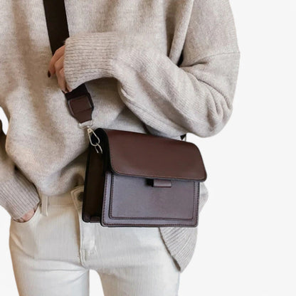 Clara | Retro- und geräumige Schultertasche mit breitem Riemen