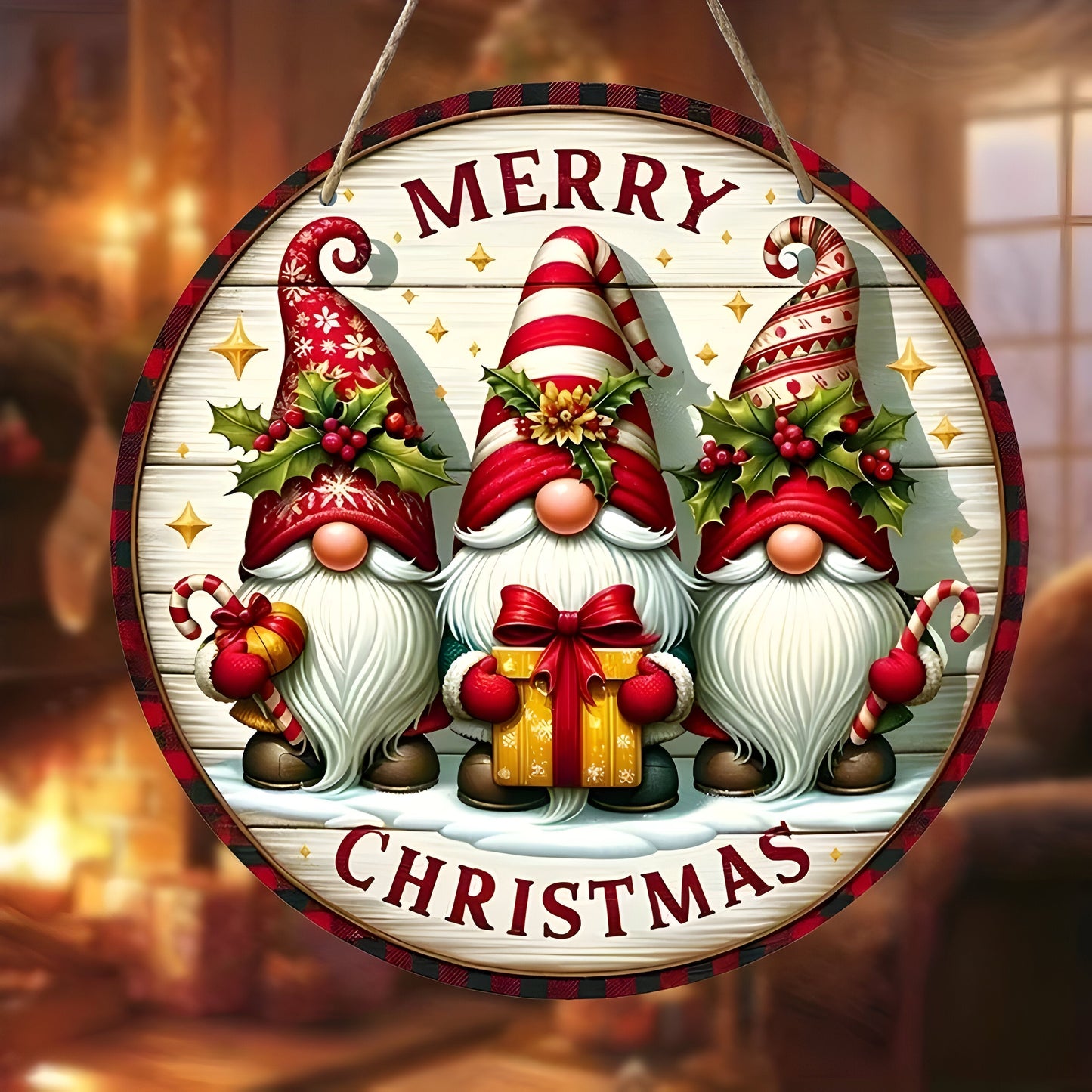 Holz Weihnachtsgnom Paneel - Fügen Sie einen fantasievollen Touch hinzu