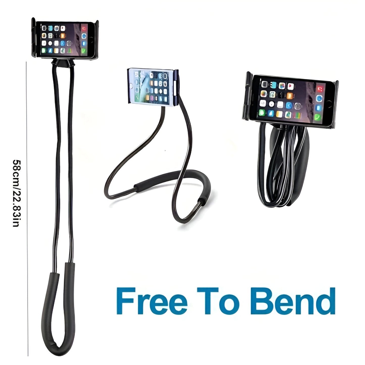 Flexibler Freihand-Handyhalter mit Nackenstütze