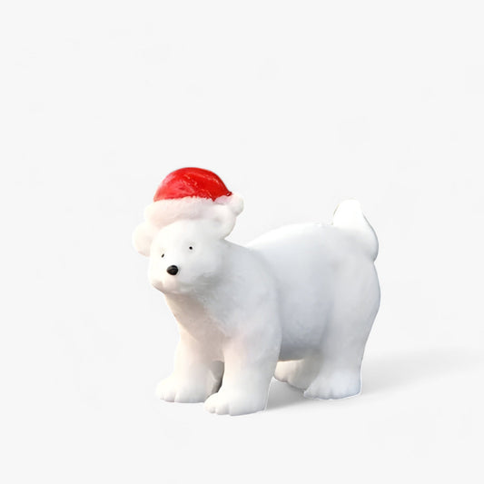 Set von Miniaturfiguren von Eisbären - Weihnachtsdekoration und DIY-Zubehör für verschneite Landschaften