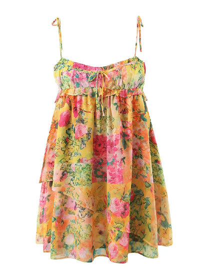 Rückenfreies Bohème-Minikleid mit Blumendruck – Juliette