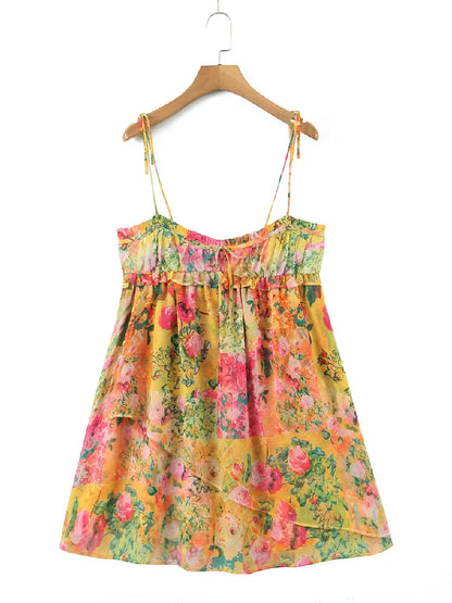 Rückenfreies Bohème-Minikleid mit Blumendruck – Juliette