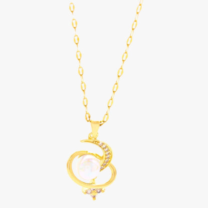 Ivanna | Romantische Halskette aus Edelstahl mit Mond und Stern