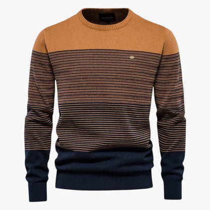 Eugene | Herren Ringel-Pullover mit Rundhalsausschnitt – Slim Fit und hochwertige Wärme