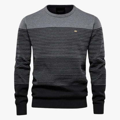 Eugene | Herren Ringel-Pullover mit Rundhalsausschnitt – Slim Fit und hochwertige Wärme
