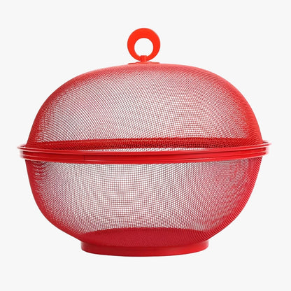 Edith | Fliegenfrei & Geräumig: Obstschale aus Edelstahl mit Deckel und großem Volumen