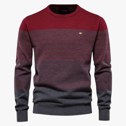 Eugene | Herren Ringel-Pullover mit Rundhalsausschnitt – Slim Fit und hochwertige Wärme