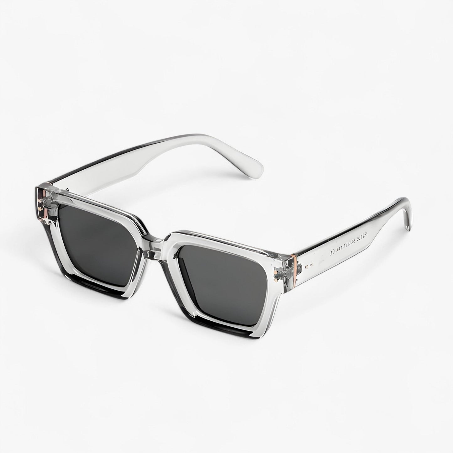 Alaric | Luxe unisex quadratische schwarze Sonnenbrille