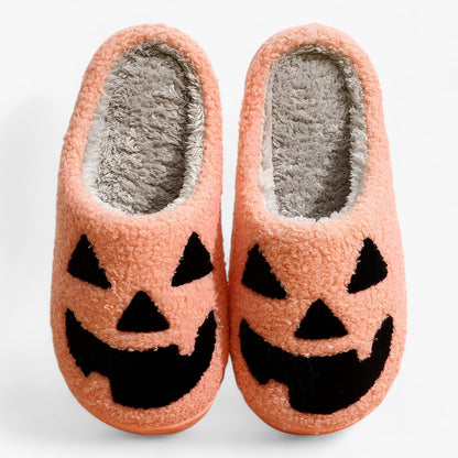 Halloween-Pantoffeln in Form einer Kürbis für Frauen - Warme und Lustige Hausschuhe