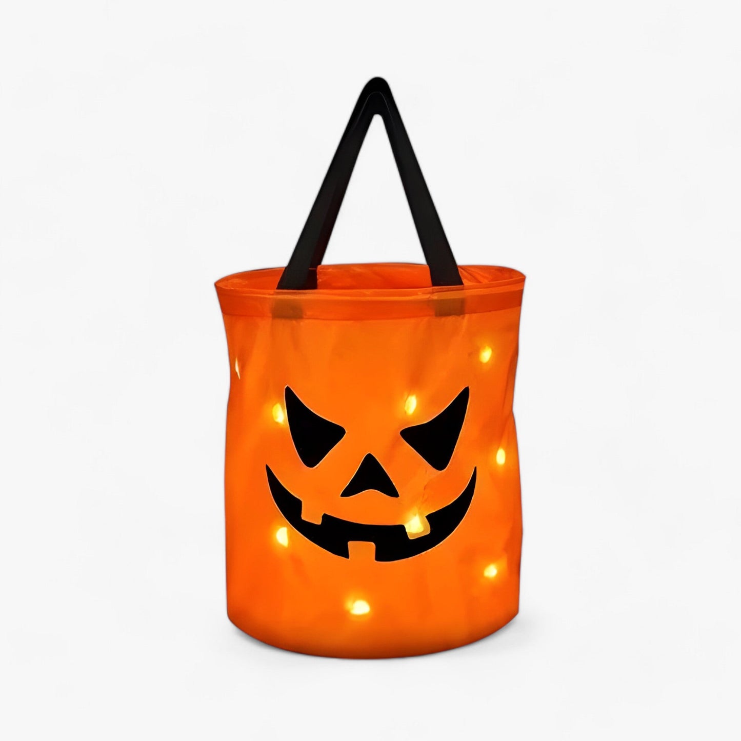 Kürbis Süßigkeitentasche - LED-Beleuchtung für Halloween und Erntedankfest