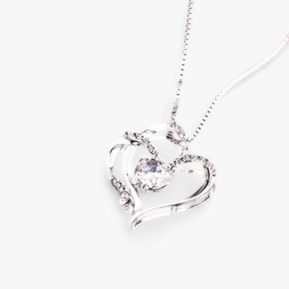Elegante Herz-Zirkonia-Halskette mit luxuriöser Rosen-Geschenkbox