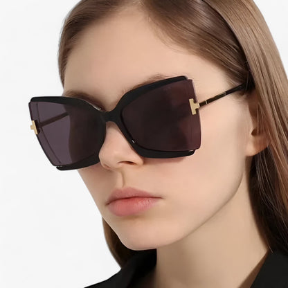 Andrea | Katzenaugen-Sonnenbrille mit T-Rahmen - gewagter Stil, lebendige Farben