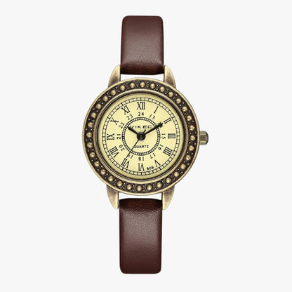Laurel | Vintage Lederuhr mit römischem Ziffernblatt
