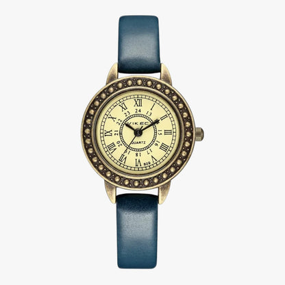 Laurel | Vintage Lederuhr mit römischem Ziffernblatt
