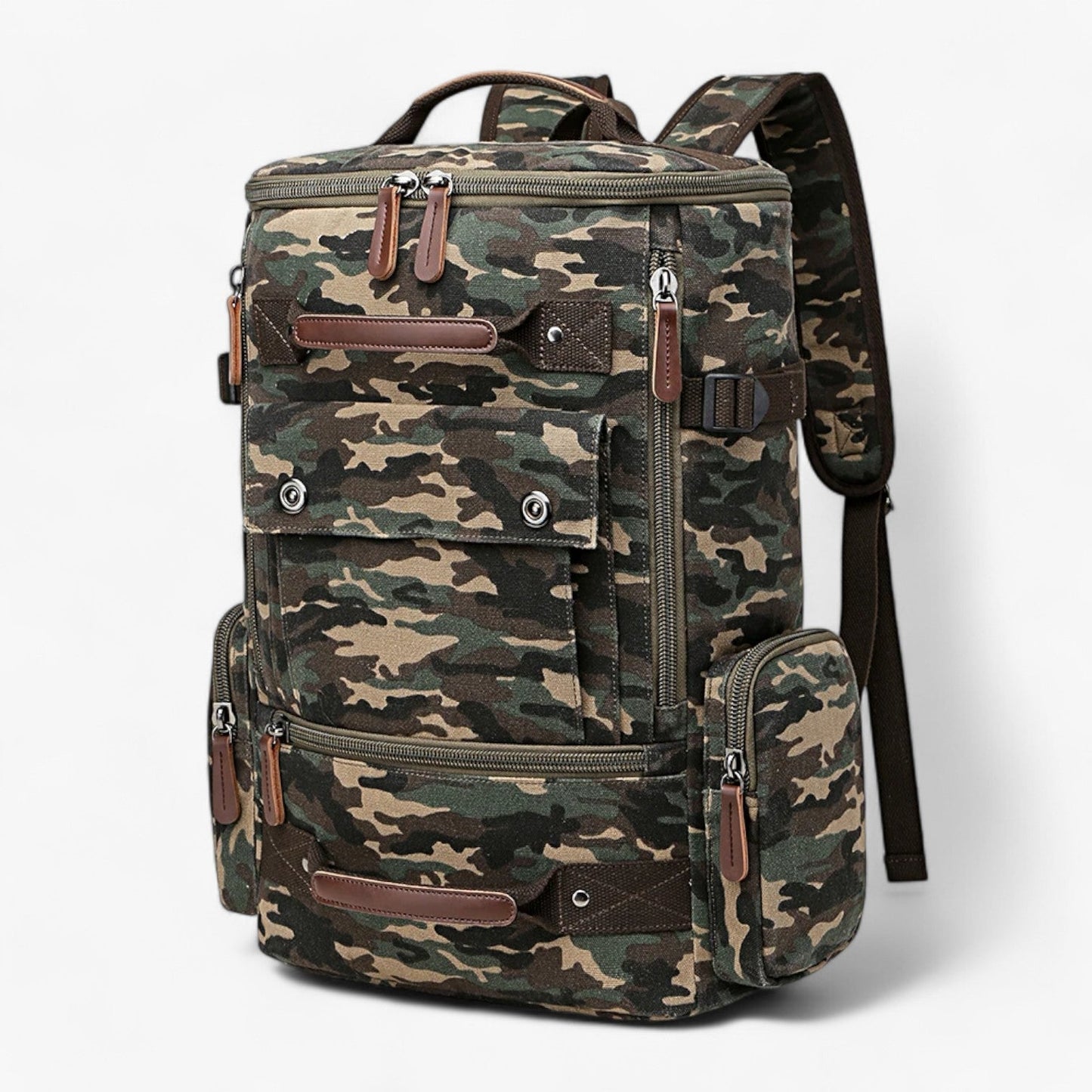Enrique | Geräumiger Vintage Canvas-Rucksack mit Laptopfach