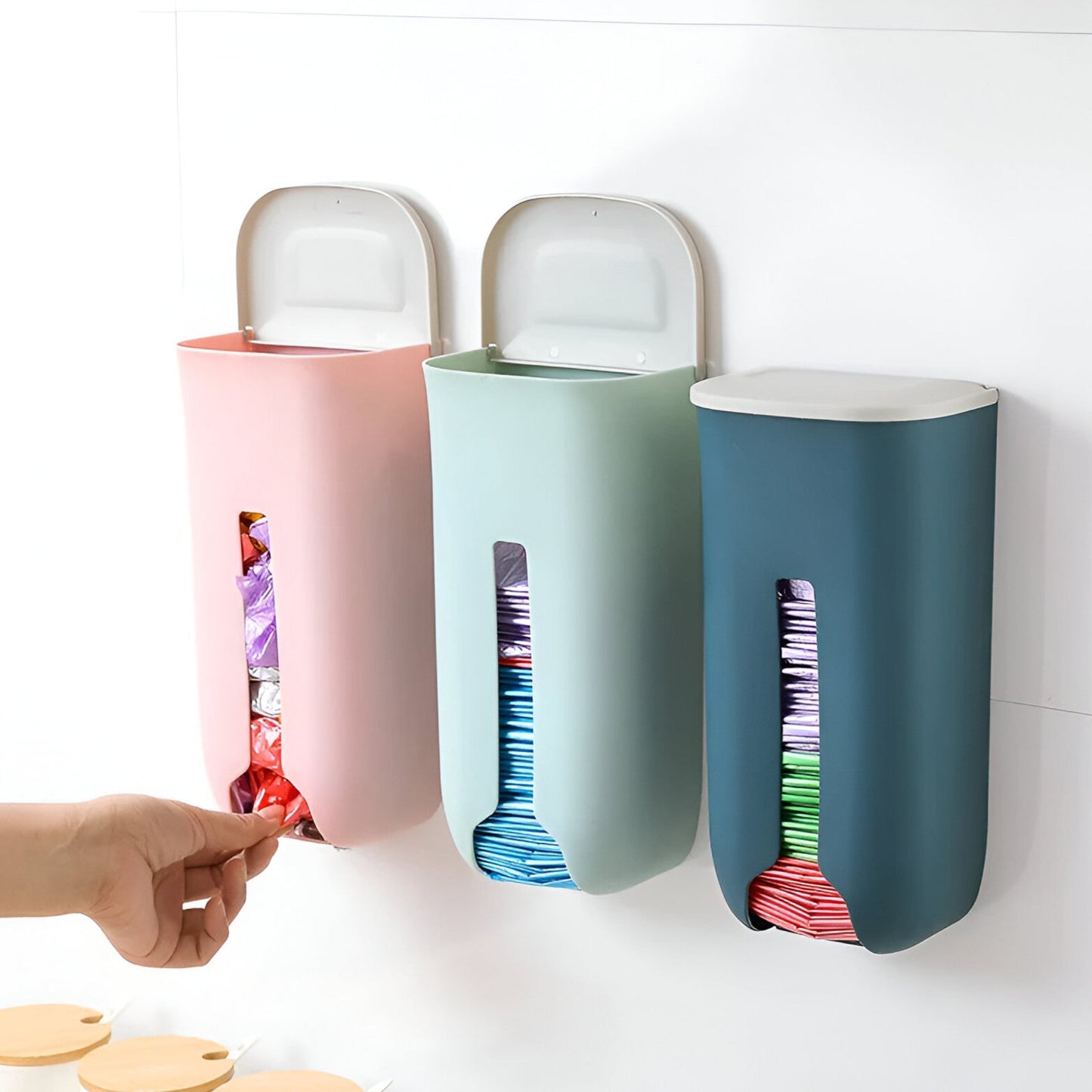 Küchenregal | Aufbewahrungsbox für Plastiktüten - Wandhängender Organizer