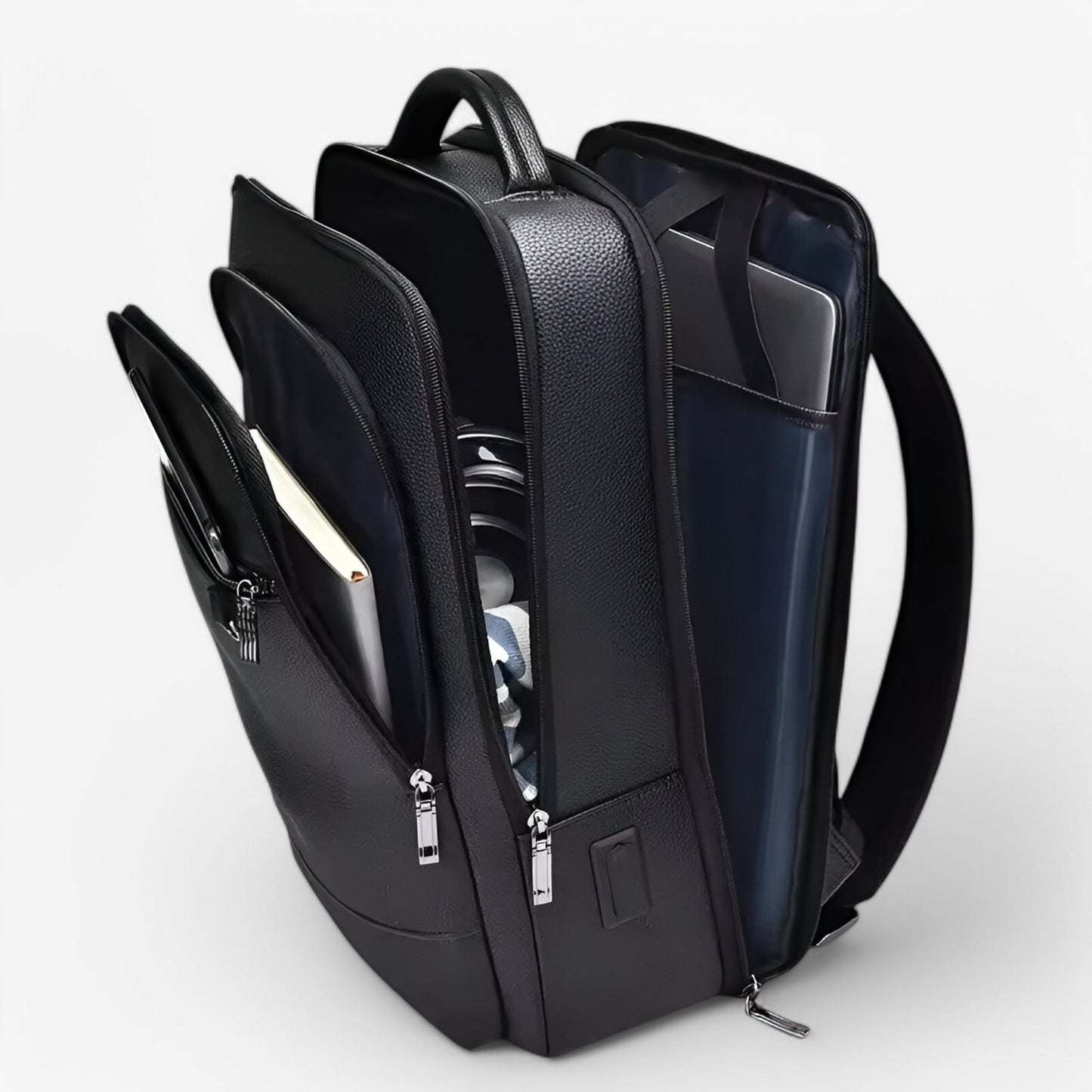 Leonardo | Rucksack aus Leder mit USB