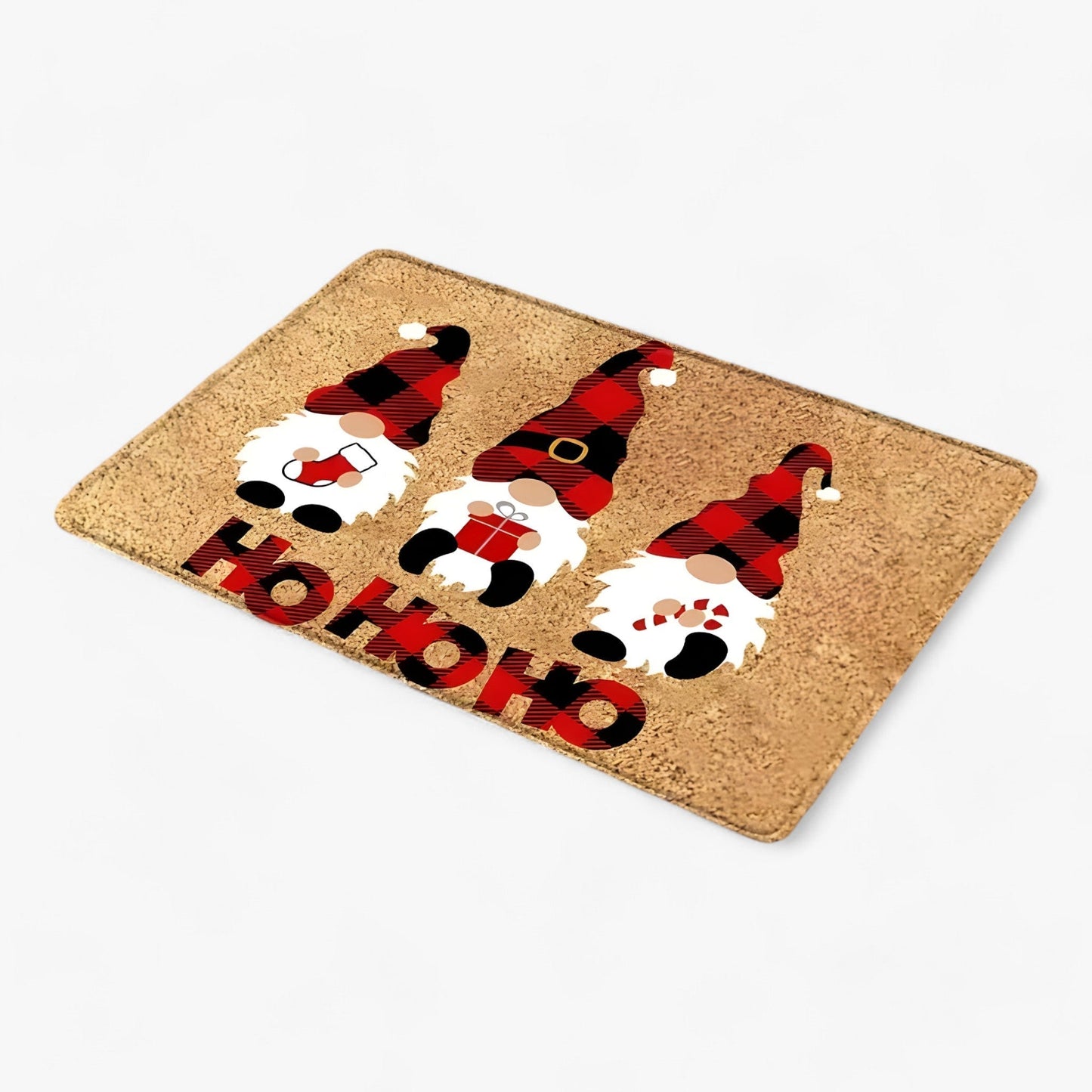 Weihnachtsgnome und Elch | Türmatte  - Festliche Innen-/Außendekoration