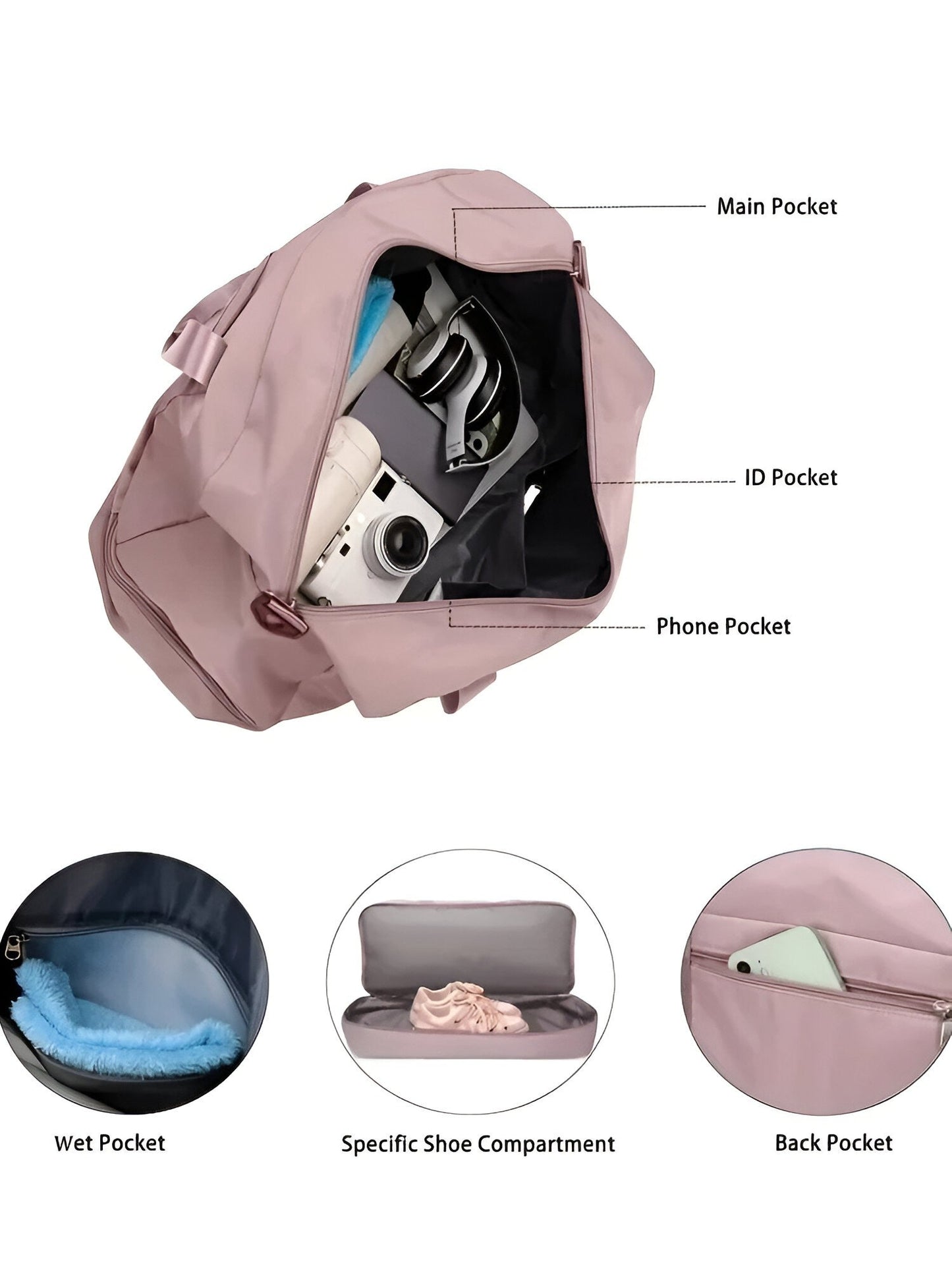 Erweiterbare Reisetasche für Sport und Wochenendausflüge