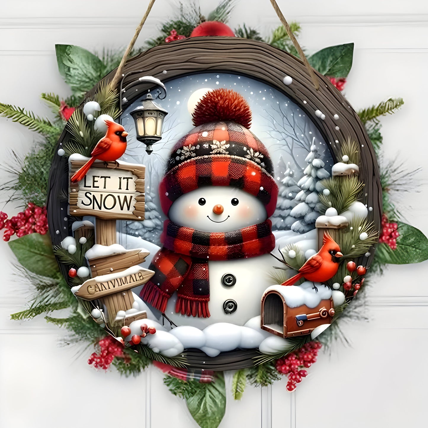 Festliche Eleganz | Weihnachts Tischmittelstück Acryl Kranz - Perfekt für Wand- oder Türdekoration