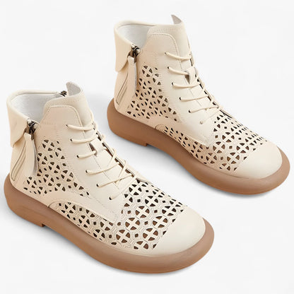 Clara | Durchbrochene Stiefeletten aus echtem Leder mit Stil
