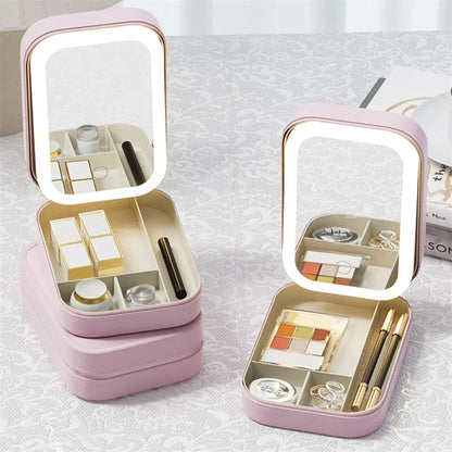 GlamBox™ - Dreifarbiger verstellbarer Make-up-Spiegelkoffer