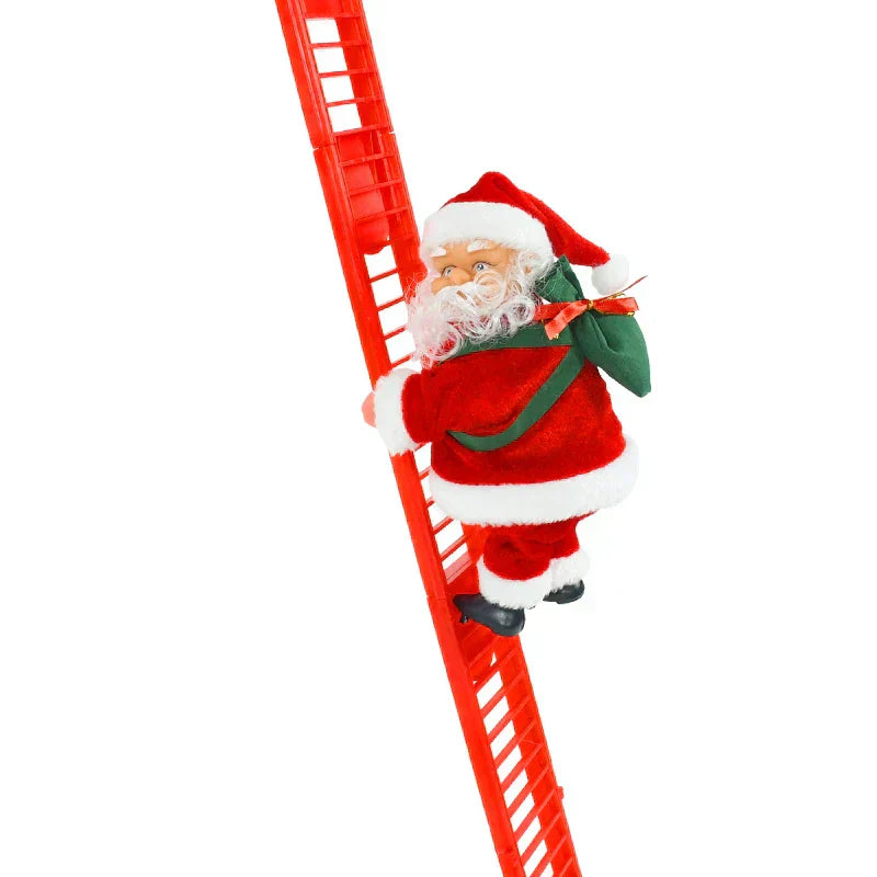 Kletternde Weihnachtsmann-Puppe mit Musik – festliche Weihnachtsbaumdekoration