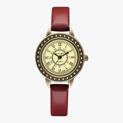 Laurel | Vintage Lederuhr mit römischem Ziffernblatt