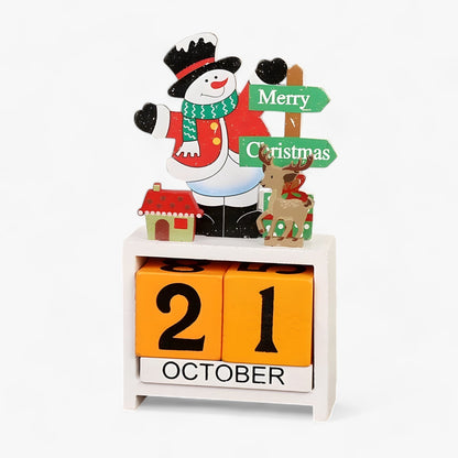 Feiertags Countdown Magie | Holz Weihnachtskalender mit Weihnachtsmann und Schneemann - Fügen Sie Ihren Feiern Aufregung hinzu