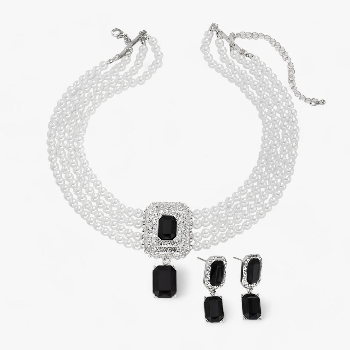 Lacteo Retro Eleganz: Mehrlagiges Perlen-Schmuckset für Damen