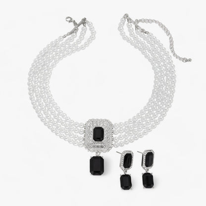 Lacteo Retro Eleganz: Mehrlagiges Perlen-Schmuckset für Damen