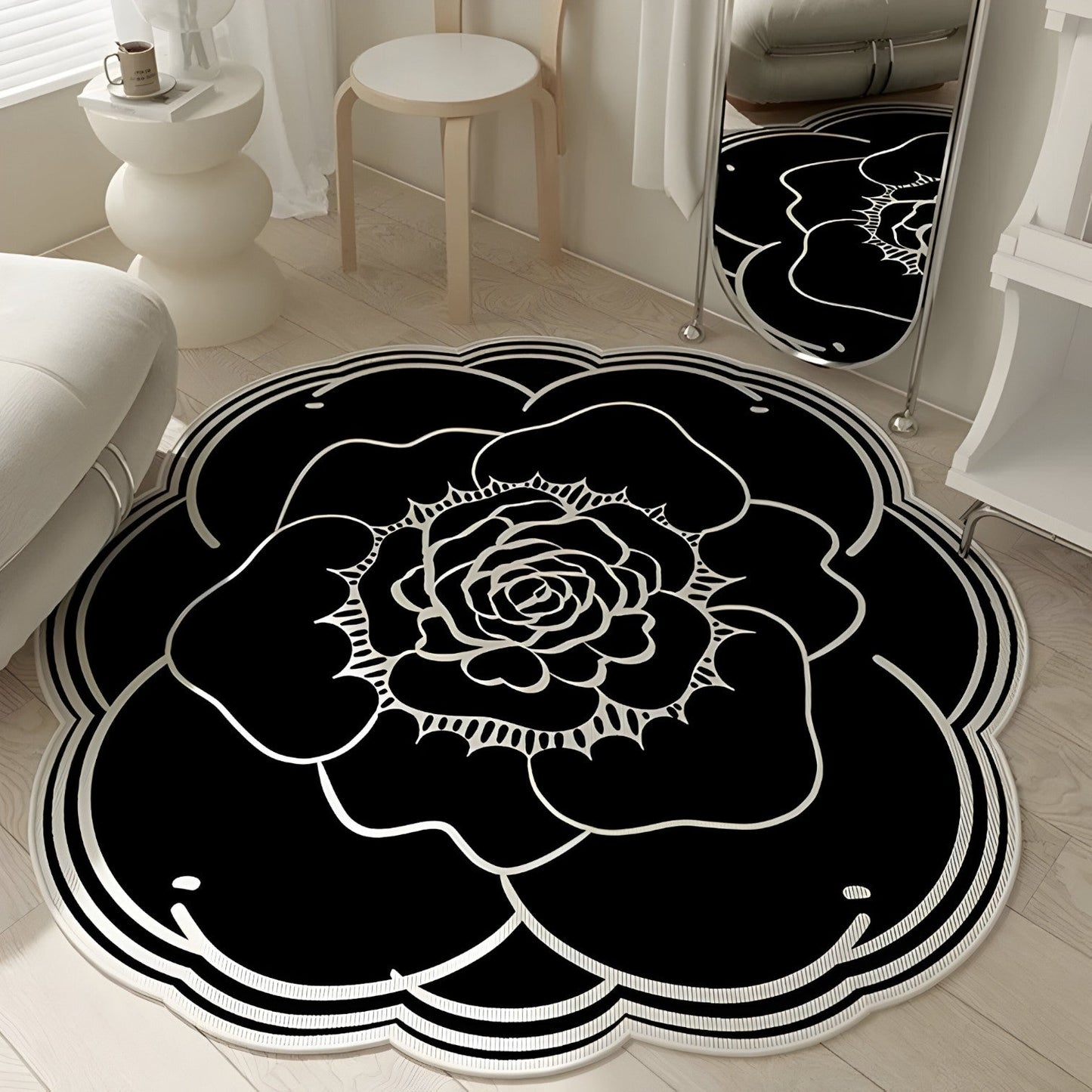 Frostine | Blumen-Kristall-Vloermat – Weich, Stilvoll & Rutschfest