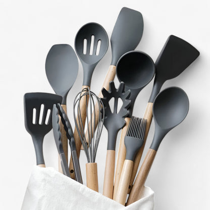 Set von 12 Küchenhelfern aus Silikon