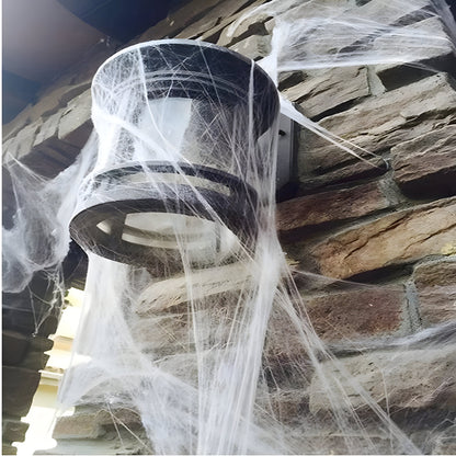 Halloween-Webennetz - Dehnbares Spinnennetz und Spinnen für düstere Party-Accessoires