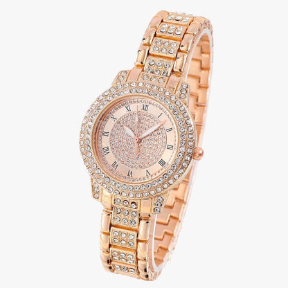 Evelynn | Elegante Damenarmbanduhr aus Stahl und Kristall