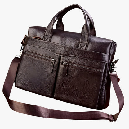 Benjamin | Elegante Herren Reisetasche aus echtem Leder Aktentasche Schultertasche für Laptop