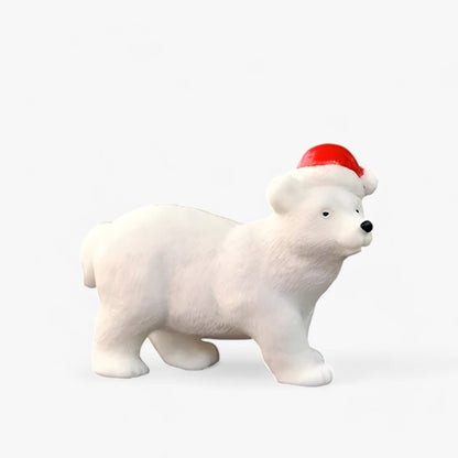Set von Miniaturfiguren von Eisbären - Weihnachtsdekoration und DIY-Zubehör für verschneite Landschaften