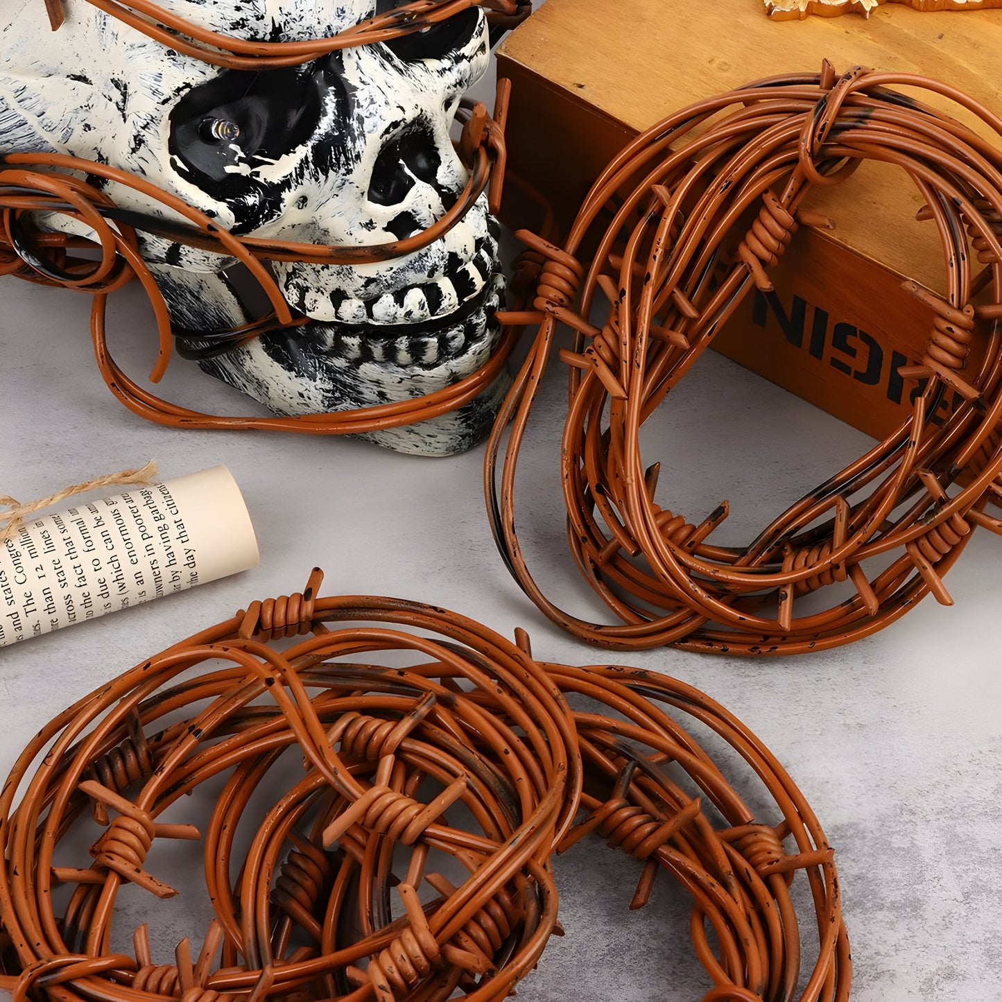 Rostige Stacheldraht-Dekoration - Western-Ambiente für Halloween