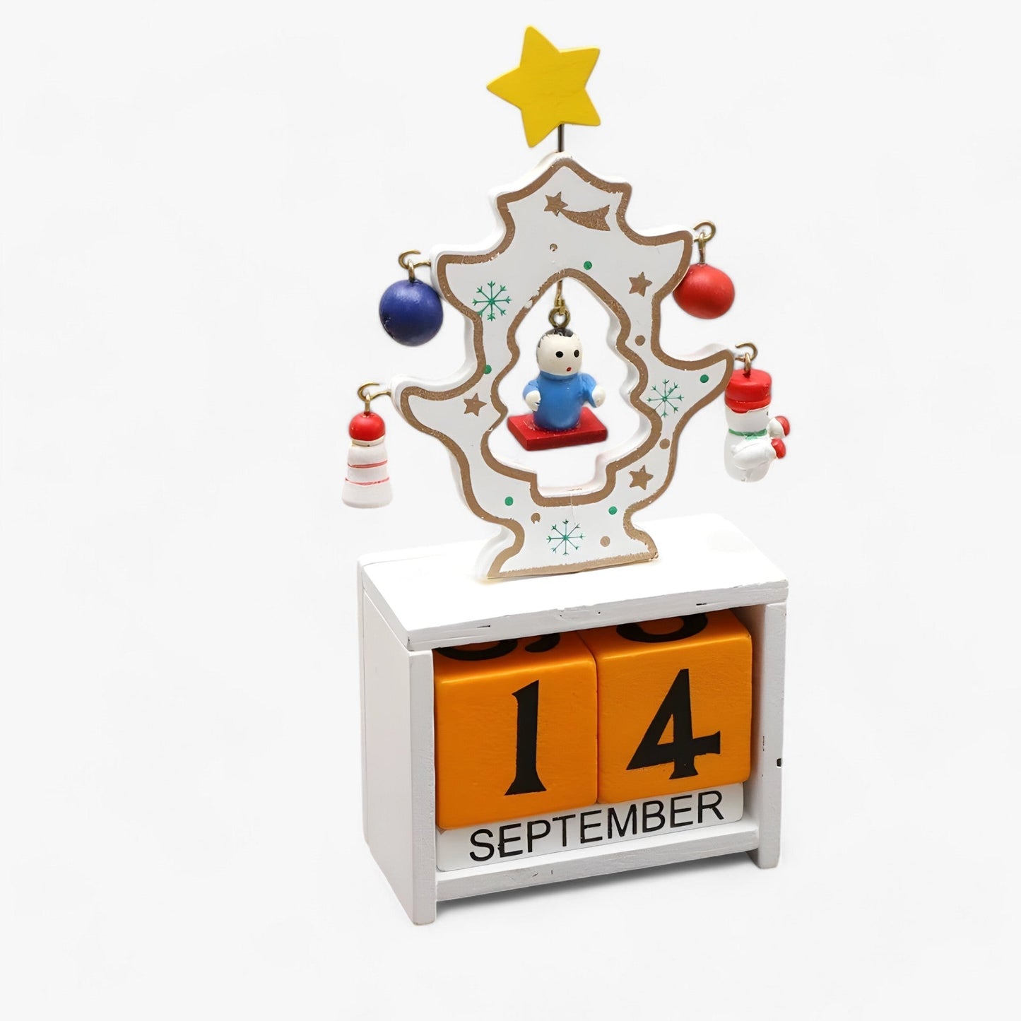 Feiertags Countdown Magie | Holz Weihnachtskalender mit Weihnachtsmann und Schneemann - Fügen Sie Ihren Feiern Aufregung hinzu