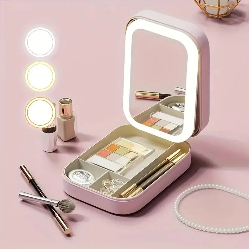 GlamBox™ - Dreifarbiger verstellbarer Make-up-Spiegelkoffer