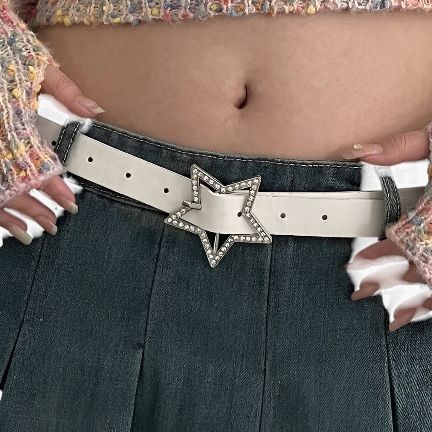 Evie | Y2K Gürtel mit Strass für Jeans
