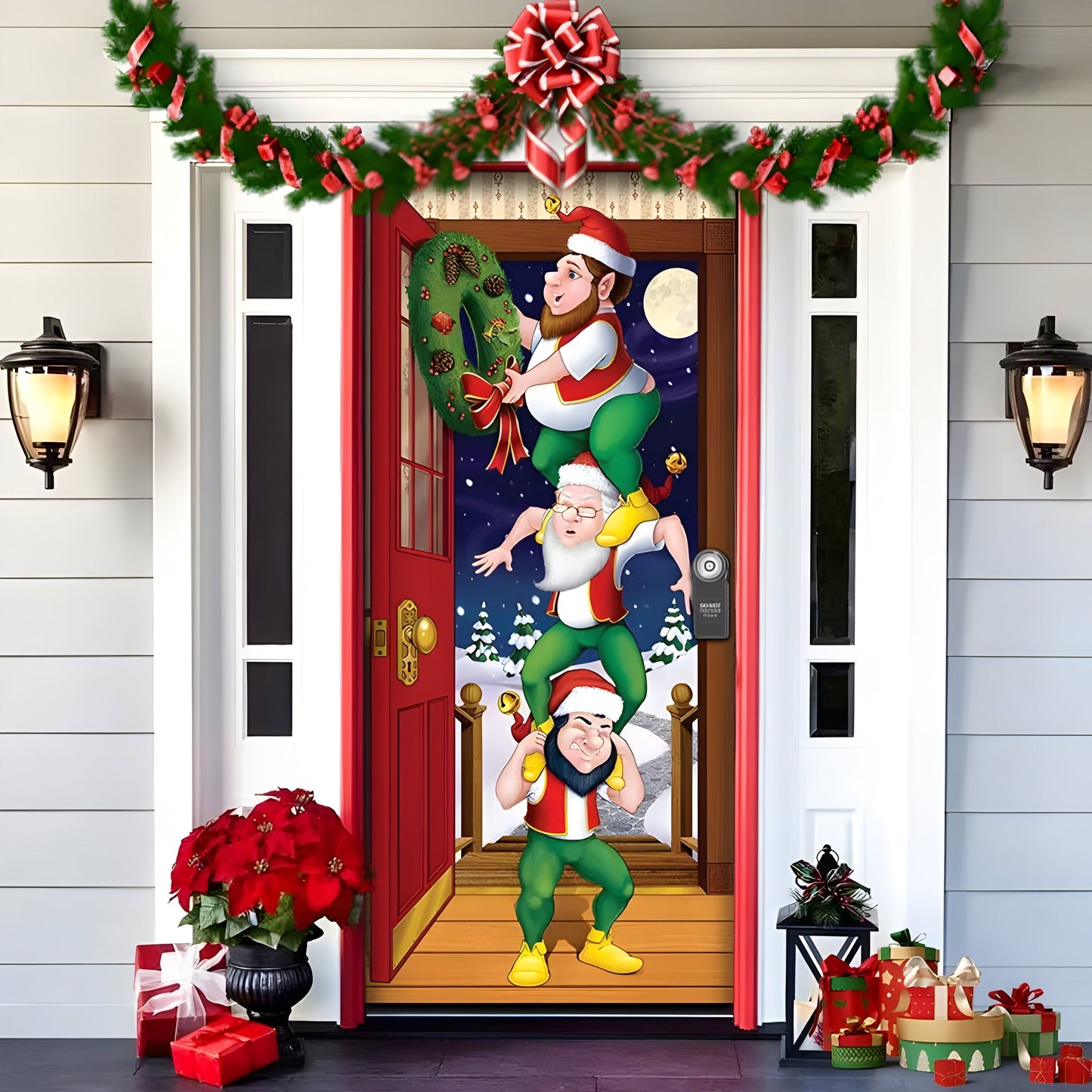 HolidayCheer | Polyester Weihnachts Hintergrundbanner - Schaffen Sie eine Festliche Atmosphäre für Ihre Dekorationen