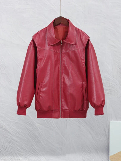 Schicke Damen-Kunstlederjacke